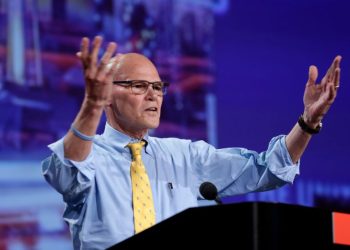 Carville predicted Biden would drop out. A campaign message invoked him anyway.
